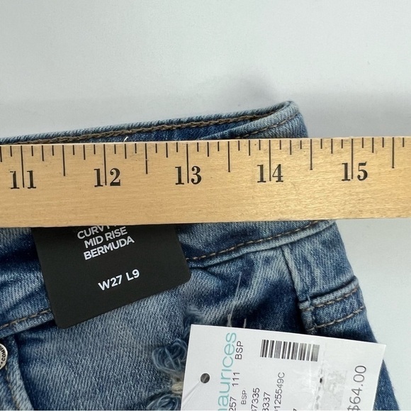 NWT SILVER ELYSE Womens Blue Jean Bermuda Shorts Sz W27 (3/4) Curvy Fit Mid-Rise - Picture 12 of 14